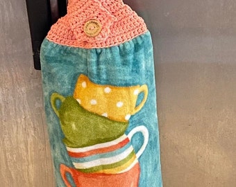 Towel topper with matching potholder set