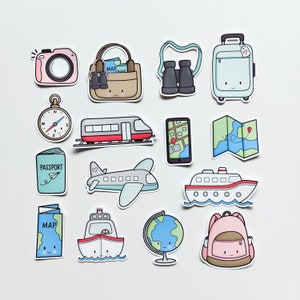 Autocollants de voyage / Autocollants de vacances / Pack d'autocollants / Autocollants découpés