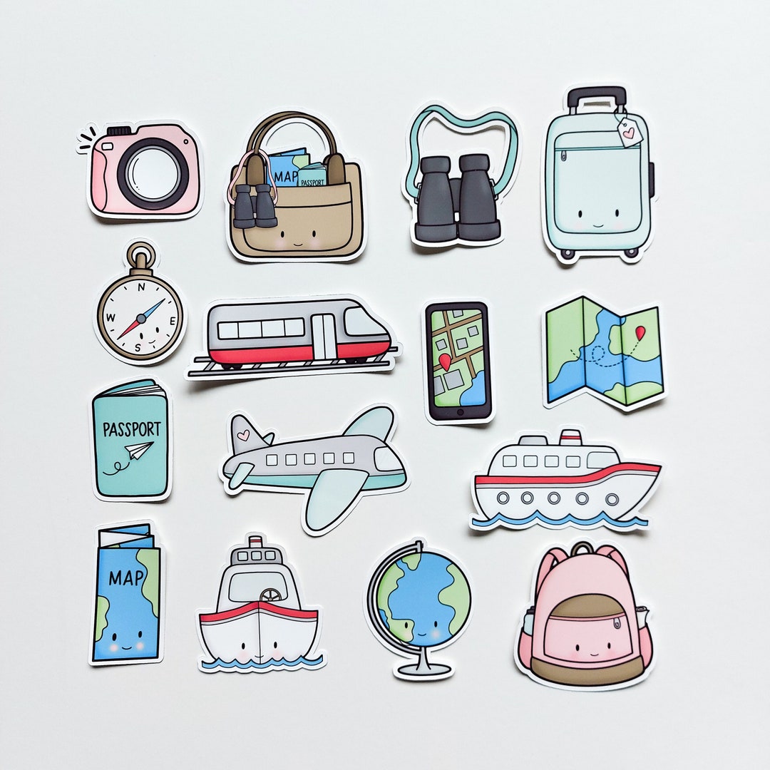 Travel Stickers / Vacation Stickers / Sticker Pack / Die Cut Stickers 