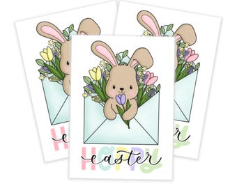 3 Pack Easter Postcards / Happy Mail / Snail Mail / Pen Pals / 5 X 7 Postcards / Postcard Bundle / Hoppy Mail / Happy Easter