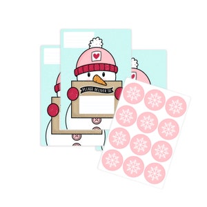 Snowman Mail Address Label Stickers / Pen Pal Happy Mail Stickers /  Winter Address Stickers / Envelope / Return Address Stickers