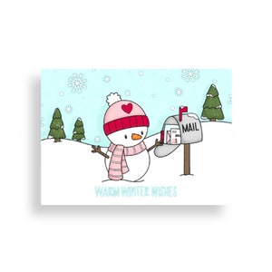 Cartes postales bonhomme de neige / Cartes postales d'hiver / Happy Mail / Snail Mail / Correspondants / 5 x 7 cartes postales