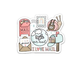 Happy Mail Waterproof Sticker / Snail Mail / Vinyl Sticker / Mailbox Sticker / Pen Pals