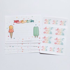 Autocollants d'étiquettes d'adresse en popsicle crème glacée / Autocollants courrier heureux / Autocollants / Autocollants papier / Autocollants enveloppe / Autocollants courrier