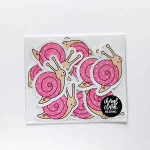 Stickers escargots/Autocollants dessinés à la main/Autocollants pour agenda/Autocollants en papier glacé/Autocollants en papier mat/Autocollants courrier postal