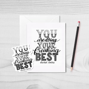 Carte de citation Rachel Hollis/autocollant Rachel Hollis/carte manuscrite/autocollant brillant/carte de motivation/carte d'encouragement