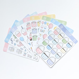 Birthday Sticker Bundle / Happy Birthday / Peel Off Stickers / Sticker Sheets / Celebrate