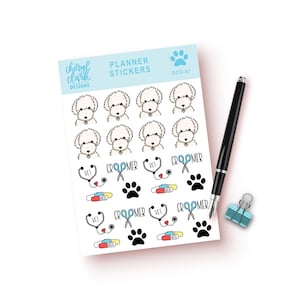 Stickers agenda Goldendoodle, Stickers chien, Stickers calendrier