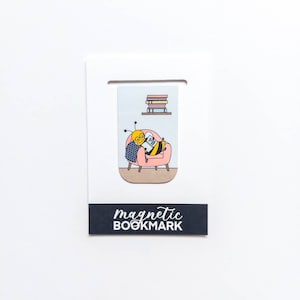 Magnetic Bookmark / Bee Bookmark / Handmade Bookmark / Bee Reading