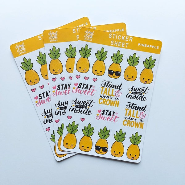 Pineapple Stickers / Planner Stickers / Pineapple Pun Stickers / Paper Stickers / Envelope / Mail Stickers / Sticker Sheet