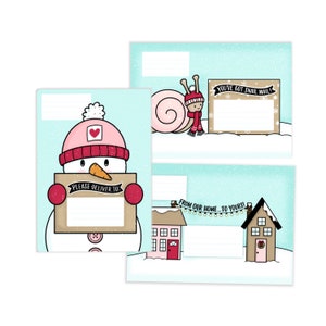 Winter Bundle Mail Address Label Stickers / Pen Pal Happy Mail Stickers /  Winter Address Stickers / Envelope / Return Address Stickers