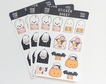 Halloween Mail Stickers / Halloween Theme Stickers /  Spooky Stickers / Sticker Sheets