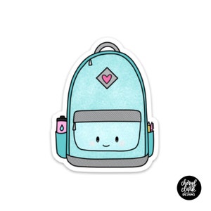 Sticker vinyle sac à dos / Sticker école / Sticker professeur / Rentrée scolaire / Fournitures scolaires / Sticker imperméable