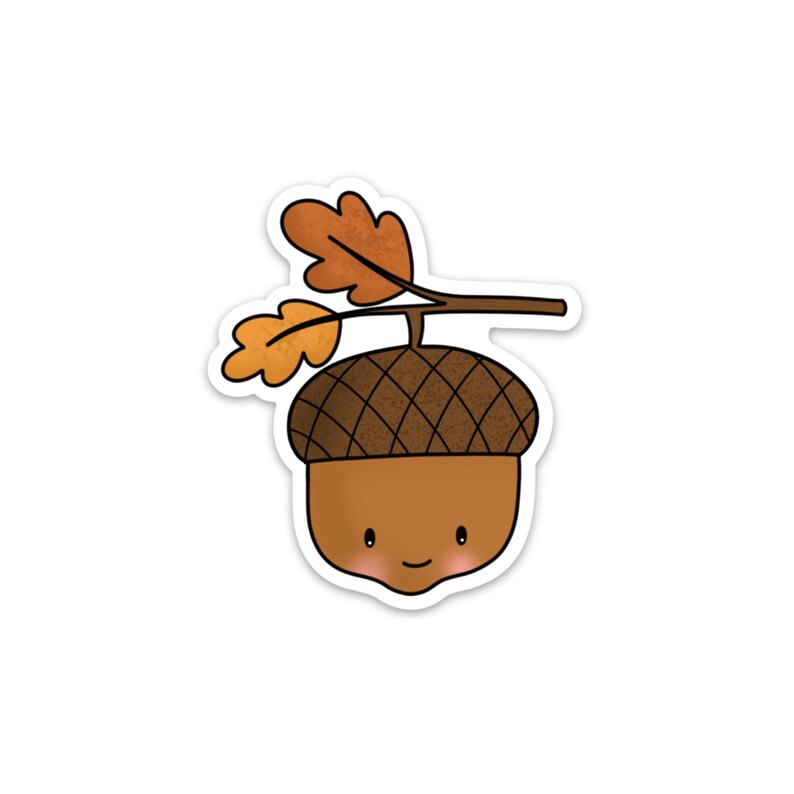 Fall Sticker Bundle / Cozy Fall Vibes Sticker / Sunflower Sticker / Die Cut Sticker / Weatherproof Sticker / Waterproof / Acorn Sticker image 3