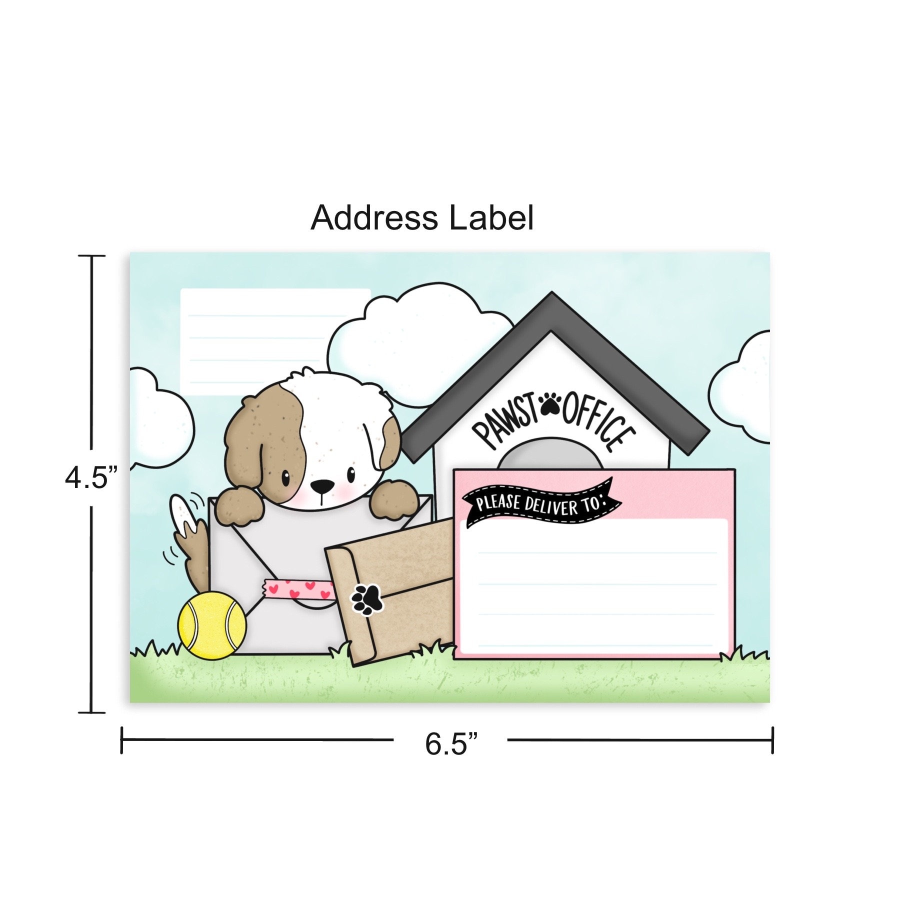 Mailing Labels Dogs Dog Theme Address Label Stickers / Pen Pal Happy Mail Stickers / Dog ...