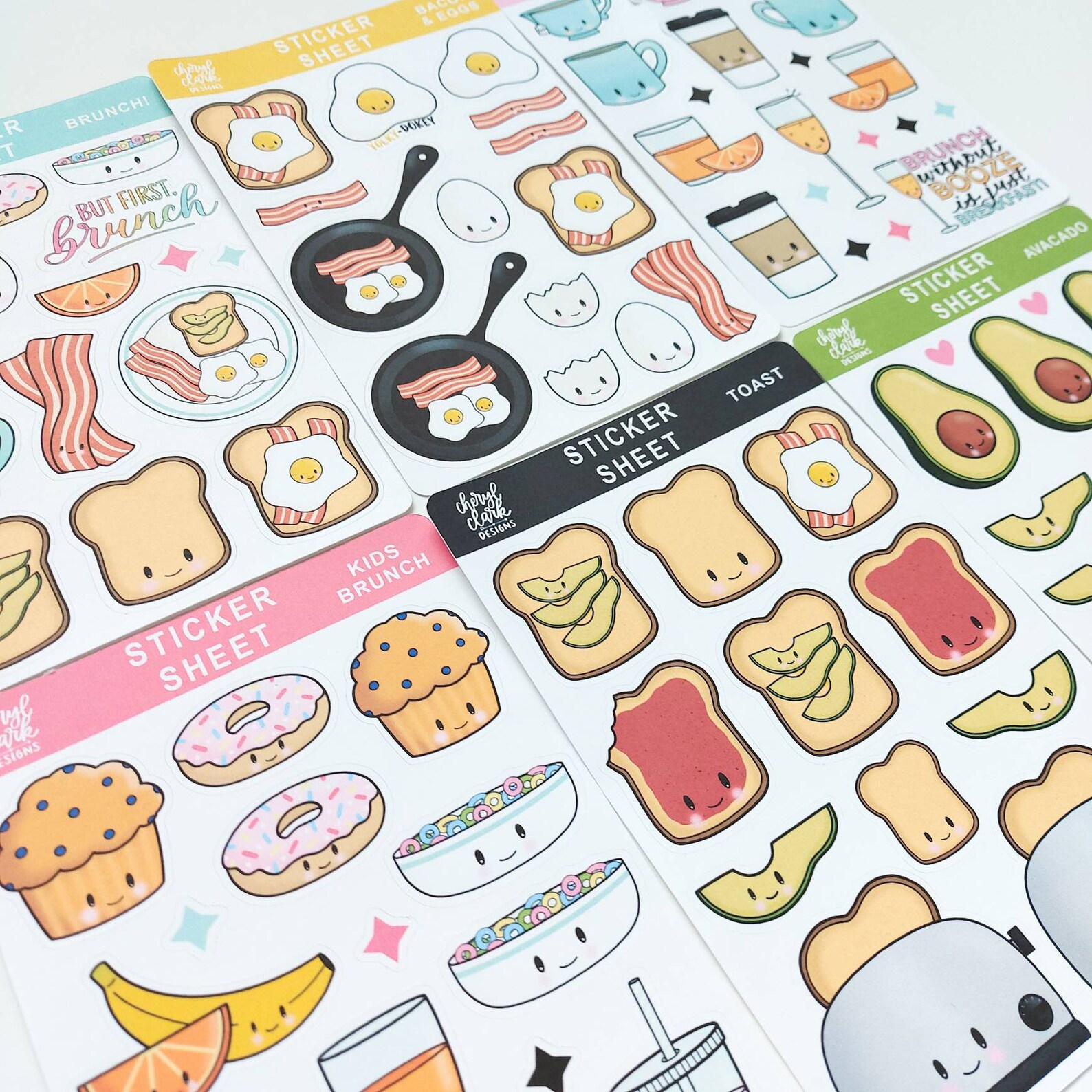 Brunch Sticker Bundle / Breakfast Stickers / Coffee & Tea Stickers ...