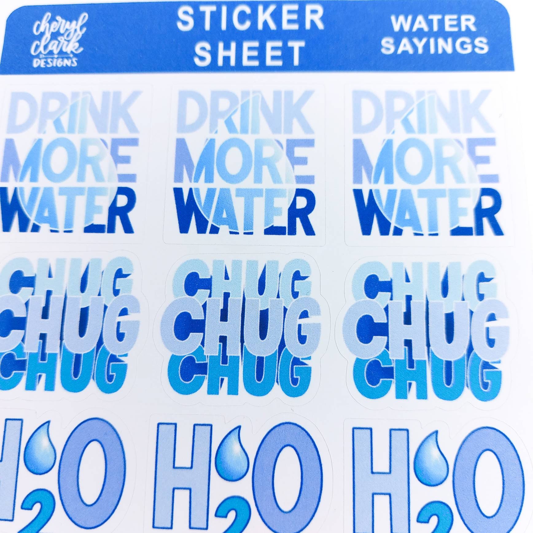Row Water Sticker Water Sticker Bundle/ Water Stickers / Drink More Water / | Etsy