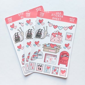 Stickers Happy Mail/Envoyés avec amour/Autocollants courrier postal/Autocollants sur le thème des coeurs/Autocollants en papier/Enveloppe/Feuille d'autocollants