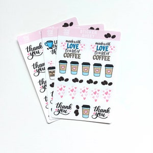 Lot d'autocollants café / Stickers courrier Happy / Stickers de remerciement / Joint d'enveloppe / Juste pour vous / Stickers courrier / Sticker enveloppe