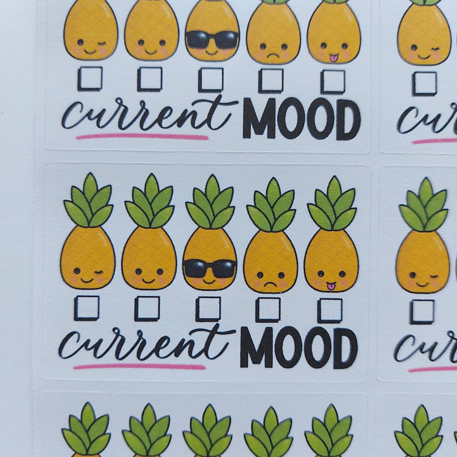 Pineapple Mood Tracker Stickers/ Planner Stickers / Pineapple | Etsy