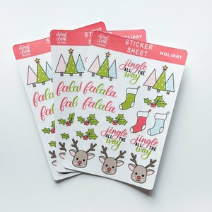 Autocollants de Noël / Autocollants de vacances / Renne / Autocollants BUJO / Autocollants pour agenda / Autocollants de Noël mignons / Feuille d'autocollants