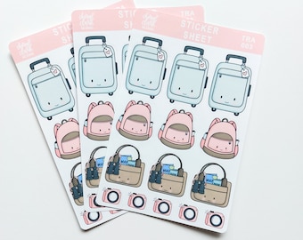 Travel Stickers / Suitcase Stickers /  Luggage Stickers / Paper Stickers / Sticker Sheet / Vacation Stickers