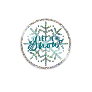 Autocollant holographique flocon de neige scintillant / Autocollant imperméable / Autocollant en vinyle / Autocollant Let it Snow / Flocon de neige