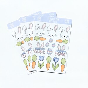 Autocollants de Pâques / Lapin de Pâques / Autocollants d'agenda / Autocollants lapin / Autocollants Washi / Autocollants printaniers / Feuille d'autocollants