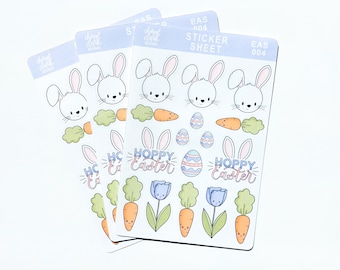 Easter Stickers / Easter Bunny / Planner Stickers / Bunny Stickers / Washi Stickers / Spring Stickers / Sticker Sheet