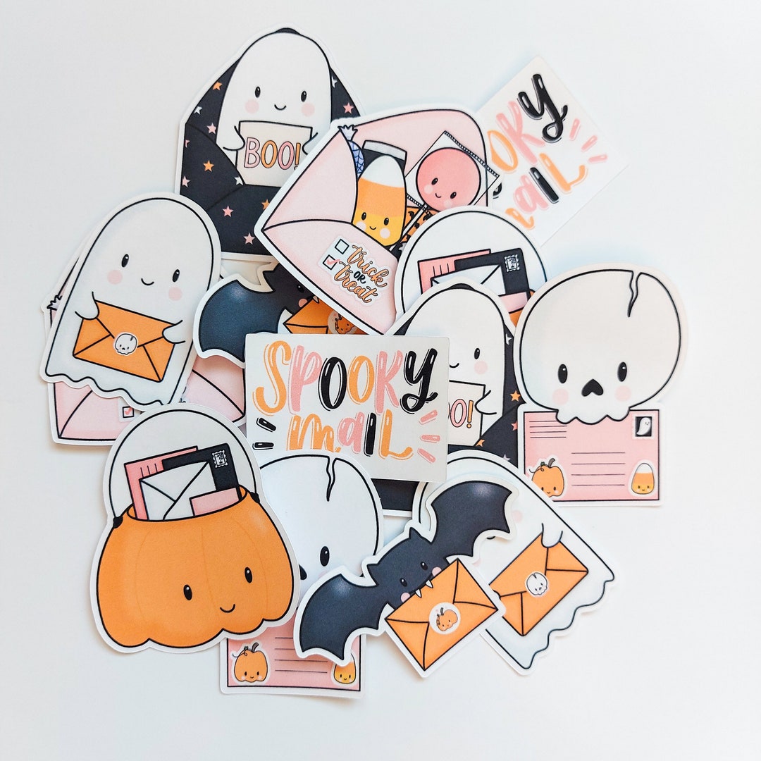 Halloween Happy Mail Sticker Pack / Die Cut Stickers/ Hand Drawn ...
