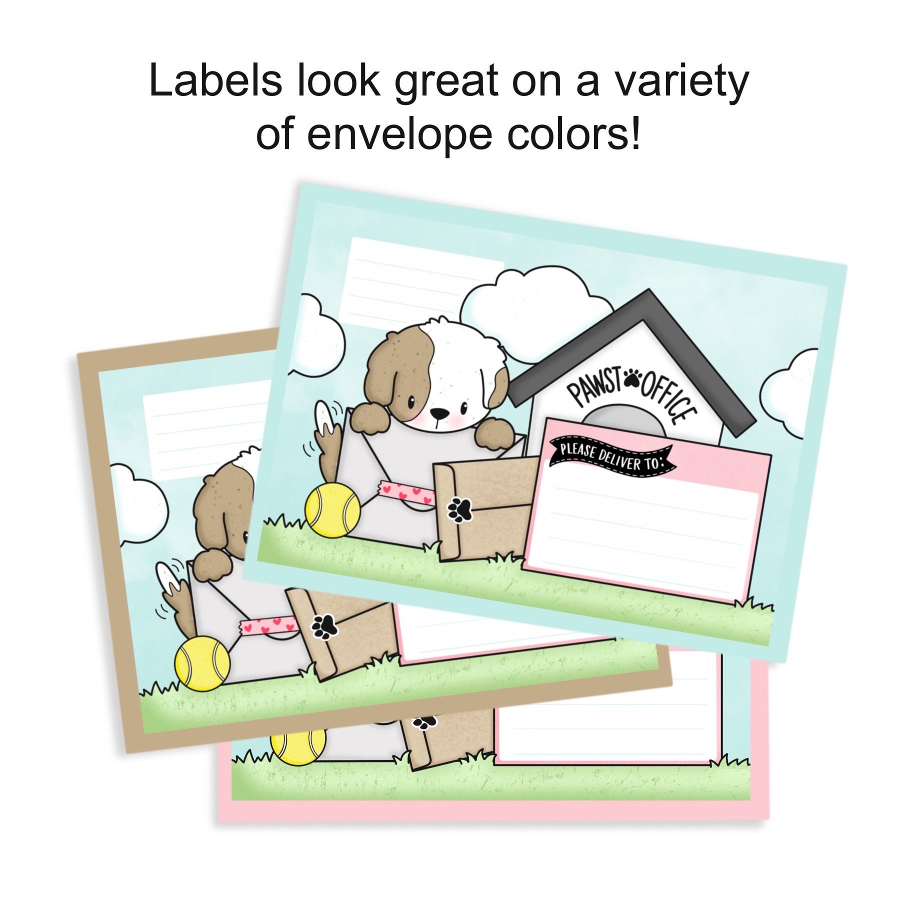 Mailing Labels Dogs Dog Theme Address Label Stickers / Pen Pal Happy Mail Stickers / Dog ...