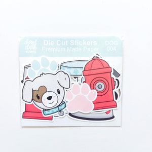 Autocollants thème chien/ Autocollants chien/ Autocollants agenda/ Autocollants découpés/ Stickers chiots mignons / Bouche d'incendie / Balle de tennis