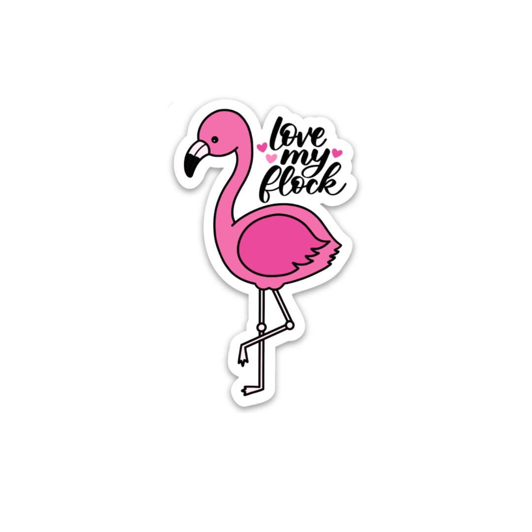 Watercolor Flamingo Vinyl Waterproof Sticker Decal Malta