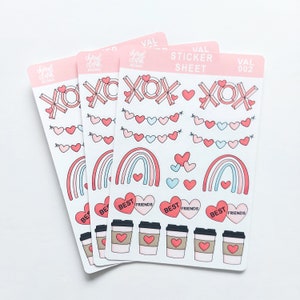 Stickers Saint-Valentin / Stickers amour / Happy Mail / Stickers sur le thème des coeurs / Stickers arc-en-ciel / Meilleurs amis / Tasses à café