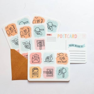 Lot de 5 cartes postales / Happy Mail / Snail Mail / Correspondants / 5 x 7 cartes postales / Lot de cartes postales