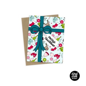 Carte de Noël / Carte cadeau de Noël / Carte de vœux / Typographie / Lettres manuscrites / Motif de Noël