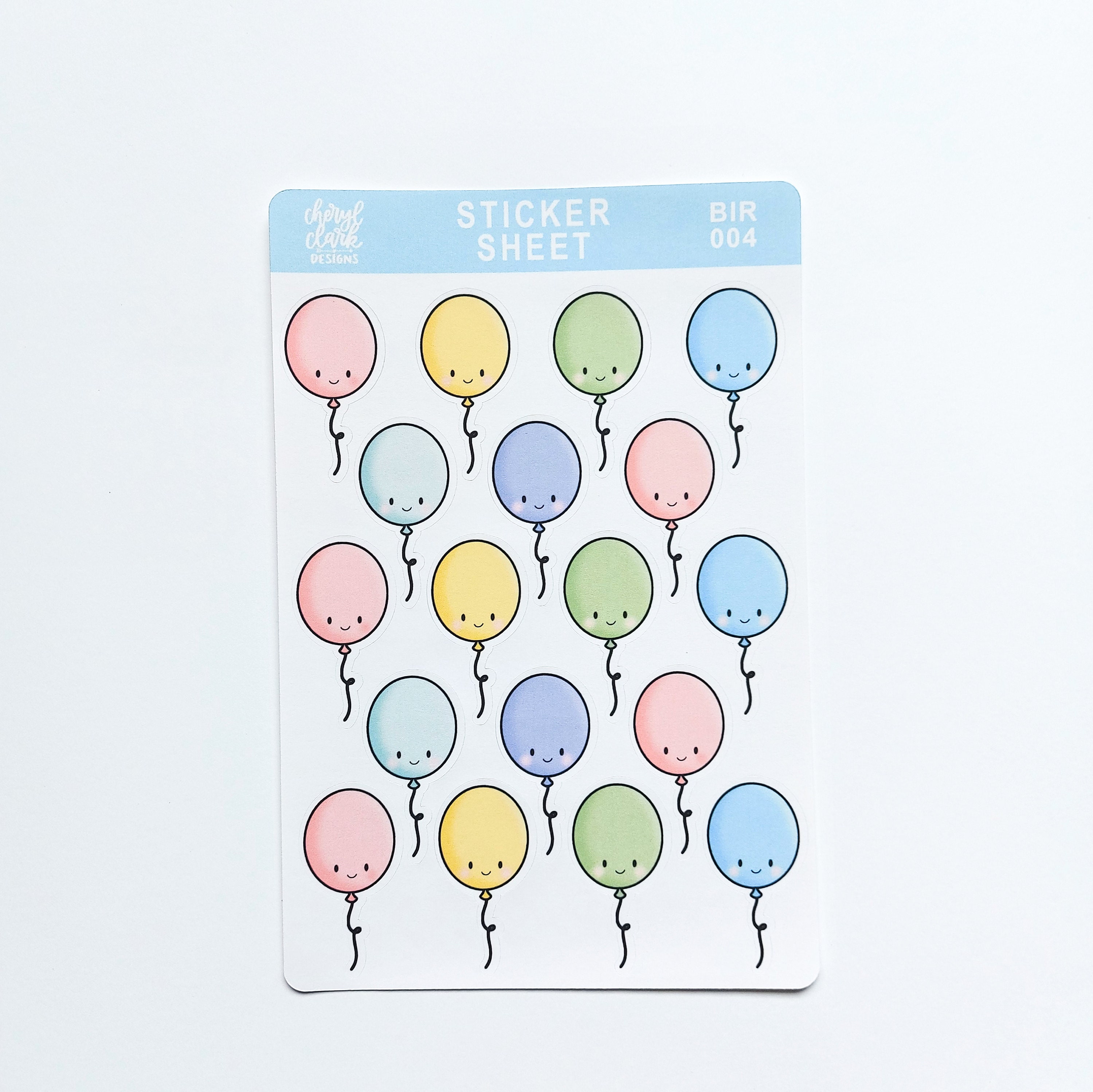 Balloon Stickers / Birthday Stickers / Paper Stickers / Peel off ...