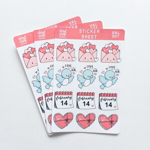 Autocollants Saint-Valentin / Autocollants amour / Happy Mail / Autocollants sur le thème des coeurs / Autocollants en papier / Feuille d'autocollants