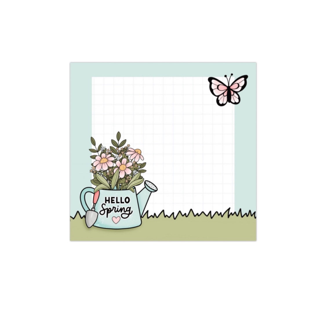 Hello Spring Post-it® Notes / Watering Can / Floral Design / Flowers - Etsy