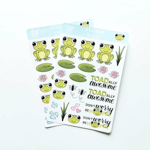 Stickers grenouilles/Autocollants pour agendas/Autocollants/Autocollants en papier/Enveloppes/Autocollants pour courrier/Feuille d'autocollants