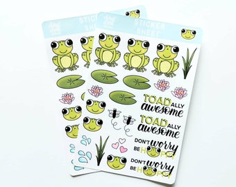 Frog Stickers / Planner Stickers /  Stickers / Paper Stickers / Envelope / Mail Stickers / Sticker Sheet