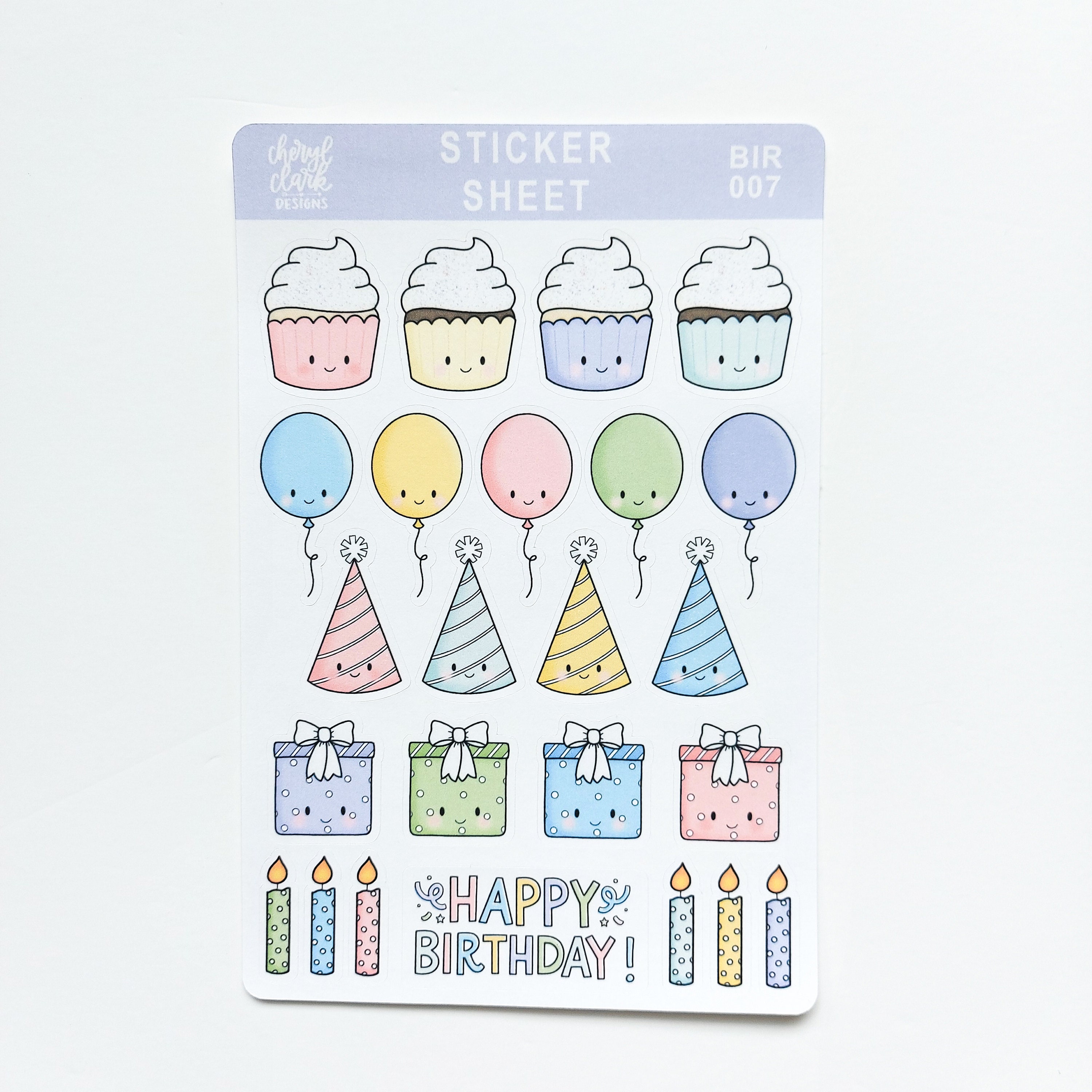 Simple Birthday Sticker Birthday Sticker Bundle / Happy Birthday / Peel off Stickers / Sticker ...