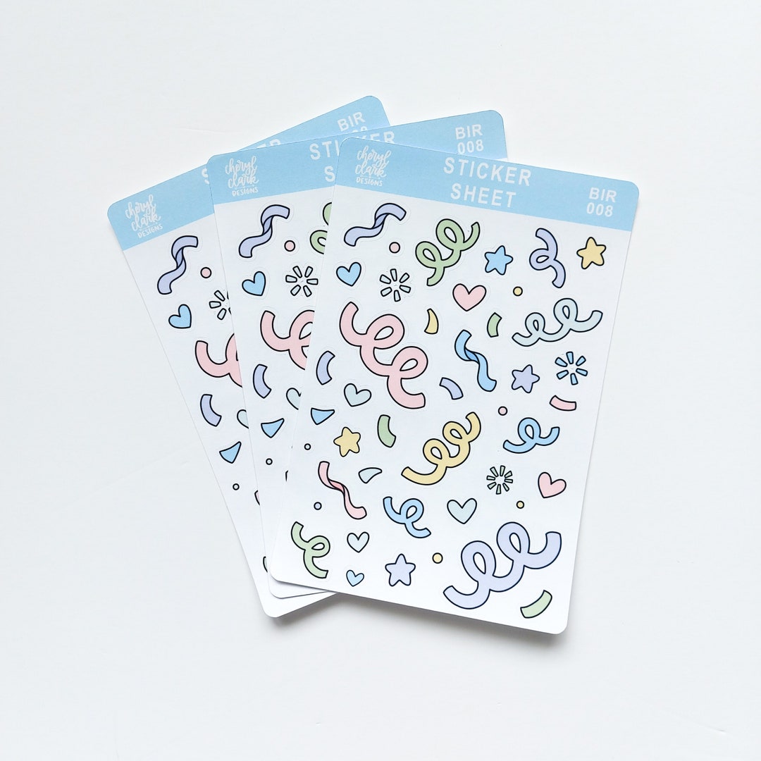 Confetti Stickers / Celebration Stickers / Birthday Stickers / Peel off ...