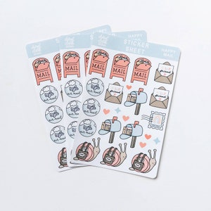 Autocollants Happy Mail / Autocollants courrier postal / Autocollants papier / Enveloppe / Autocollants courrier / Feuille d'autocollants / Autocollant enveloppe