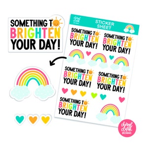 Stickers arc-en-ciel / Stickers Happy Mail / Illuminez votre journée / Stickers pour enveloppes / Stickers / Stickers papier / Enveloppe / Feuille d'autocollants
