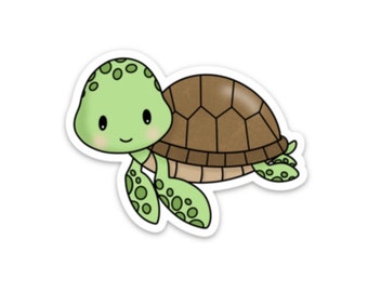 Turtle Sticker  / Waterproof Sticker / Beach Theme Sticker  / Vinyl Sticker / Weatherproof Sticker / Summer Theme