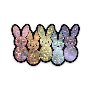 Easter Bunny Holographic Glitter Sticker / Waterproof Sticker / Vinyl Sticker / Cute Bunny / Easter Sticker