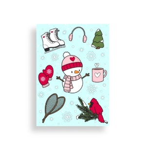 Cartes postales bonhomme de neige / Cartes postales d'hiver / Happy Mail / Snail Mail / Correspondants / 5 x 7 cartes postales