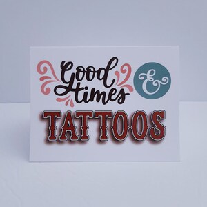 Carte manuscrite / Bons moments et tatouages / Carte de correspondance / Carte de l'amitié / Carte de tatouage / Carte vierge / Carte de note de tatouage