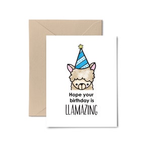Carte d'anniversaire de lama / anniversaire de lama / jeu de mots de lama / anniversaire vierge / carte d'anniversaire / carte de lama / carte pour notes